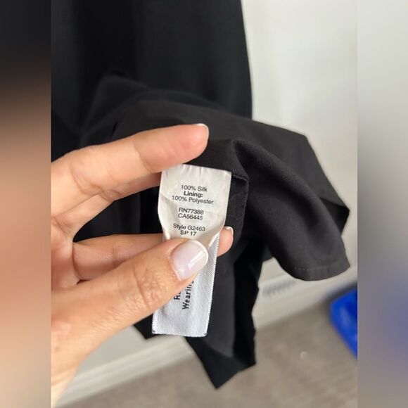 Madewell Off The Shoulder Tie Silk Mini Dress Black - Picture 5 of 11